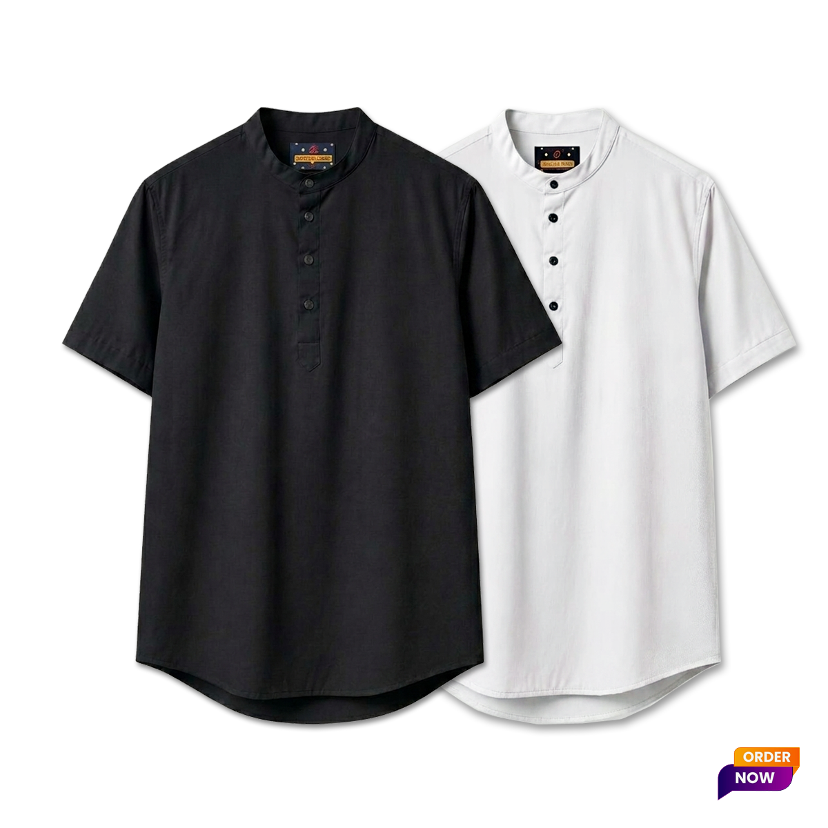 2 Pcs Half Sleeve OXF Katua-Black+White