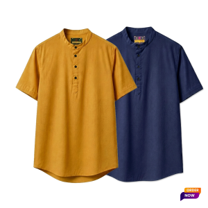 2 Pcs Half Sleeve OXF Katua- Kathal+Navy