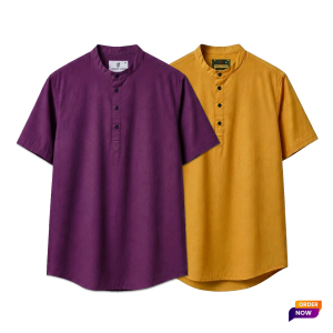 2 Pcs Half Sleeve OXF Katua-Purple+Kathal
